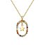 Collar con estrella y circuló ovalado con piedras de color